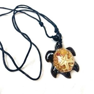 Turtle Tarfish Dome Amulet Necklace